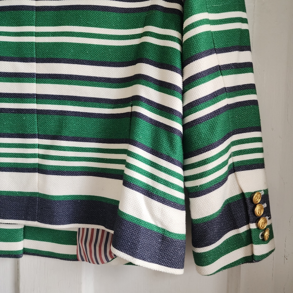 Thom Browne Stripe Green and Navy Blazer, Sz 3 - Picture 10 of 16